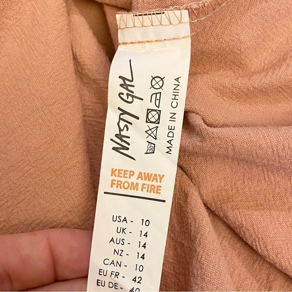 Nasty Gal NWT 10 Can’t Tie My Love Ruffle Mini Dress In Rose Cute Party Barbie - Picture 7 of 9